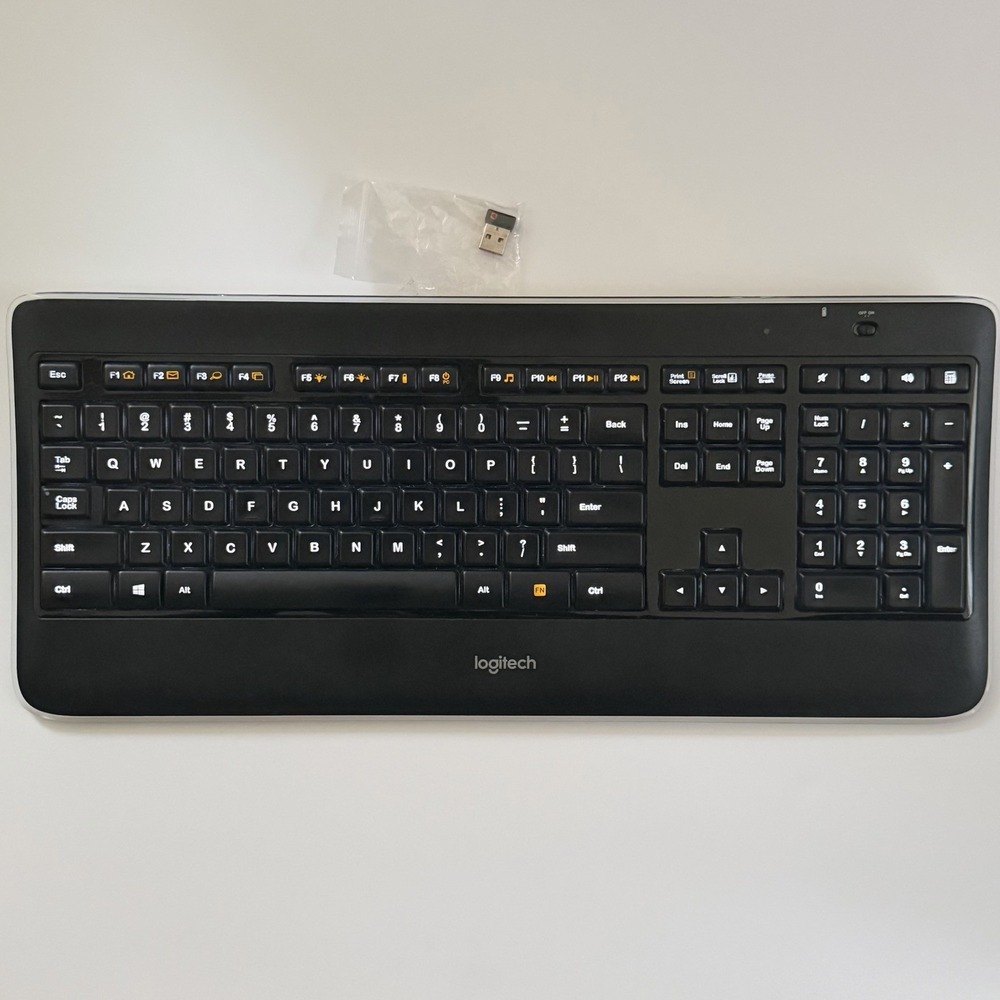 Logitech K800 Y-R0065 Wireless Illuminated Backlit Keyboard w/ USB Receiver